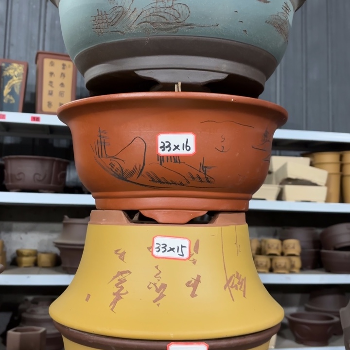 紫砂花盆100-4。       