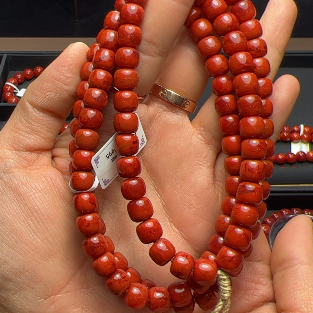 空***橙南红玛瑙未镶嵌108手串