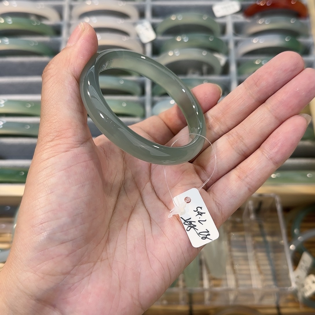 玛瑙/玉髓手镯合金圈口54.2