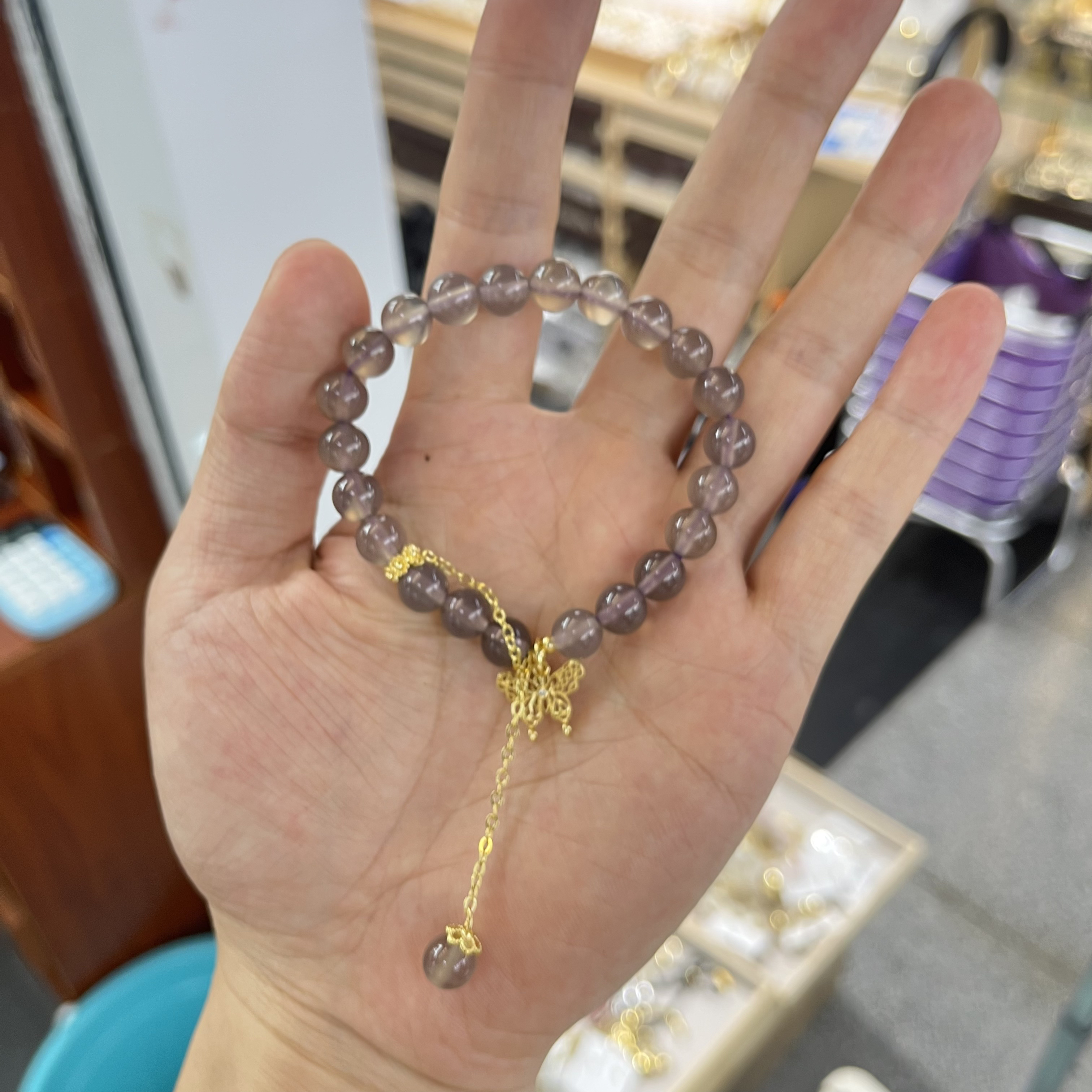 5820-灰玛瑙手串8mm多样性发一件