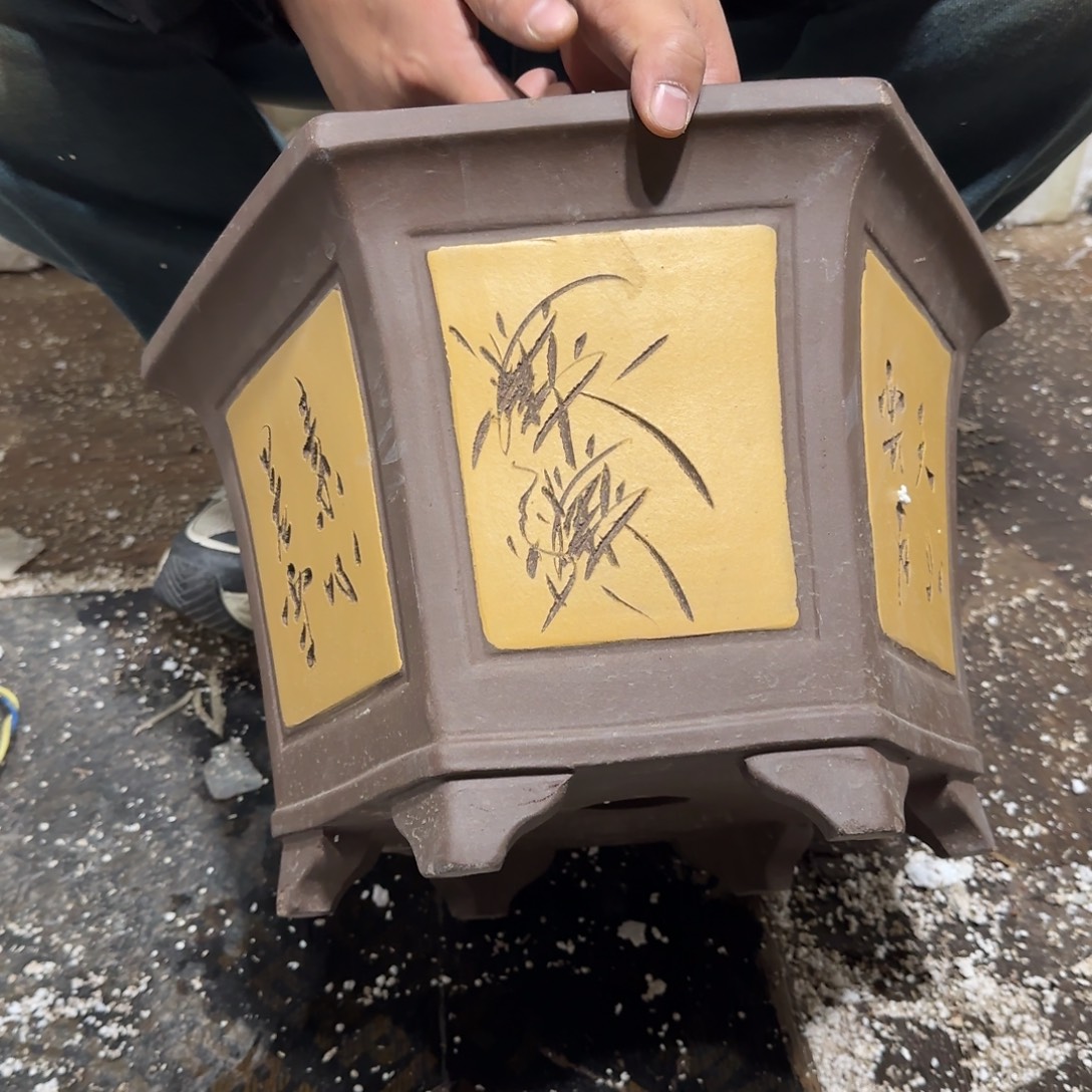 花盆紫砂口径33 29高度22厘米