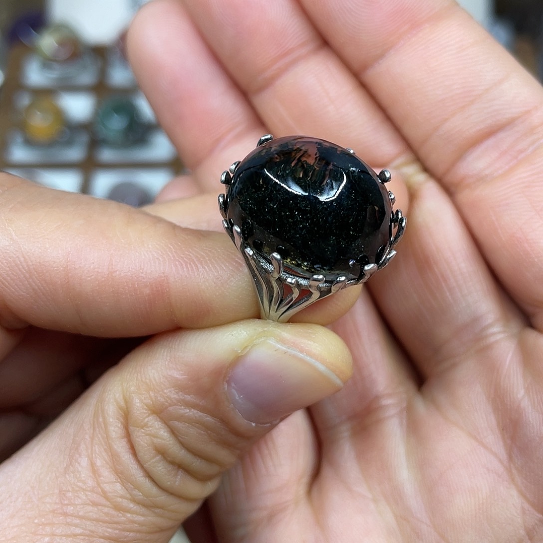 【闪购商品】银S925镶嵌珠宝半成品水晶扎*戒指