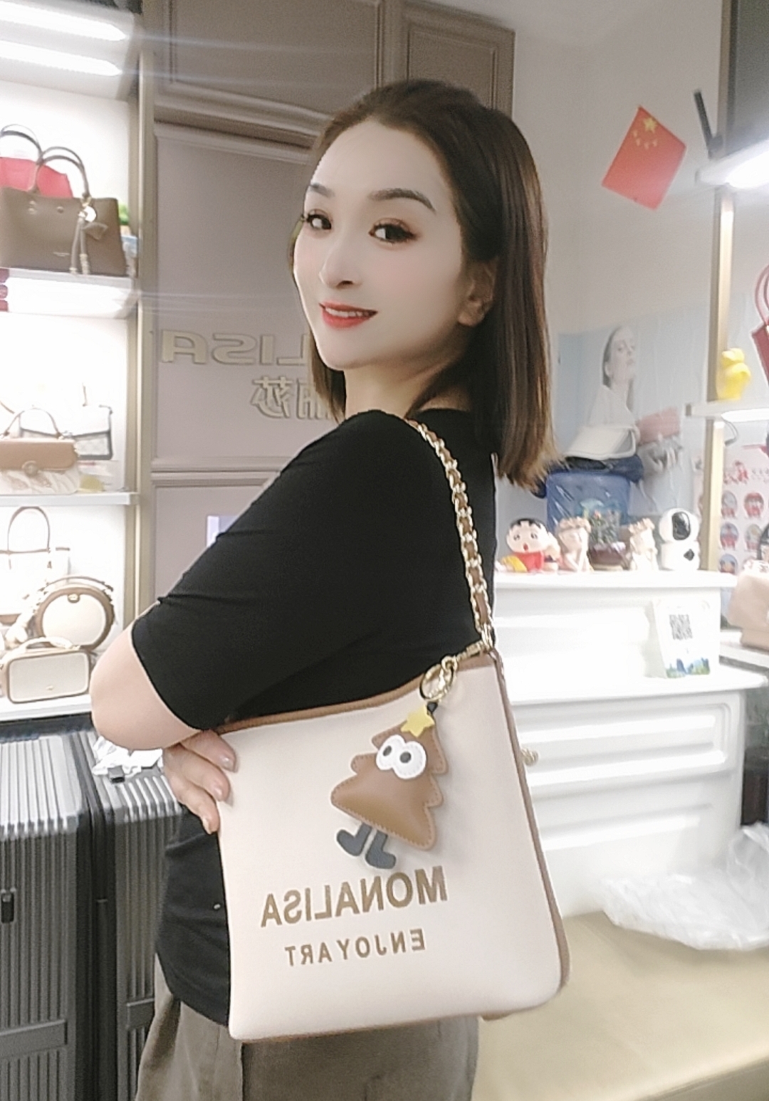 蒙娜丽莎2025新款百搭时尚单肩斜挎手提包高级感小众托特包