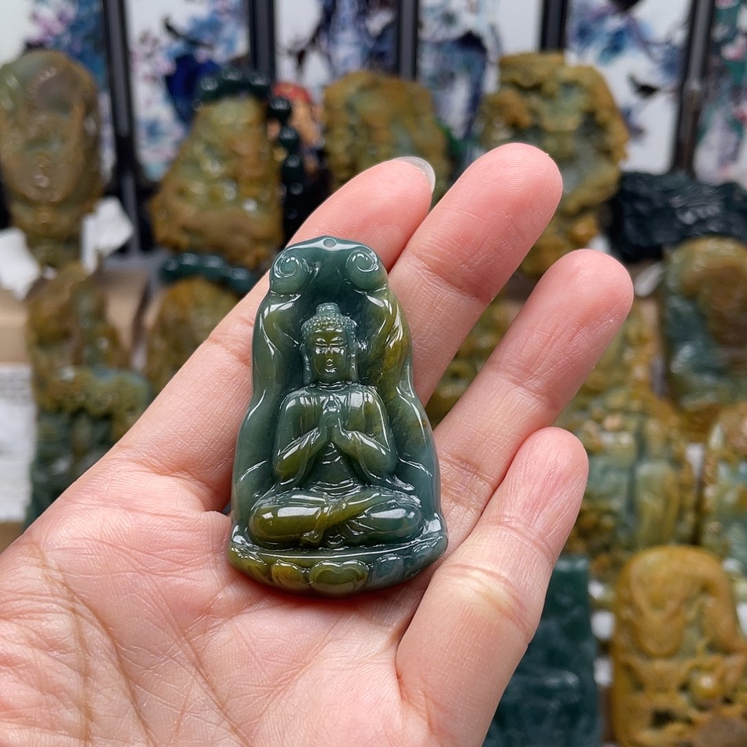****࿐翡翠未镶嵌颈饰天然翡翠a货大日