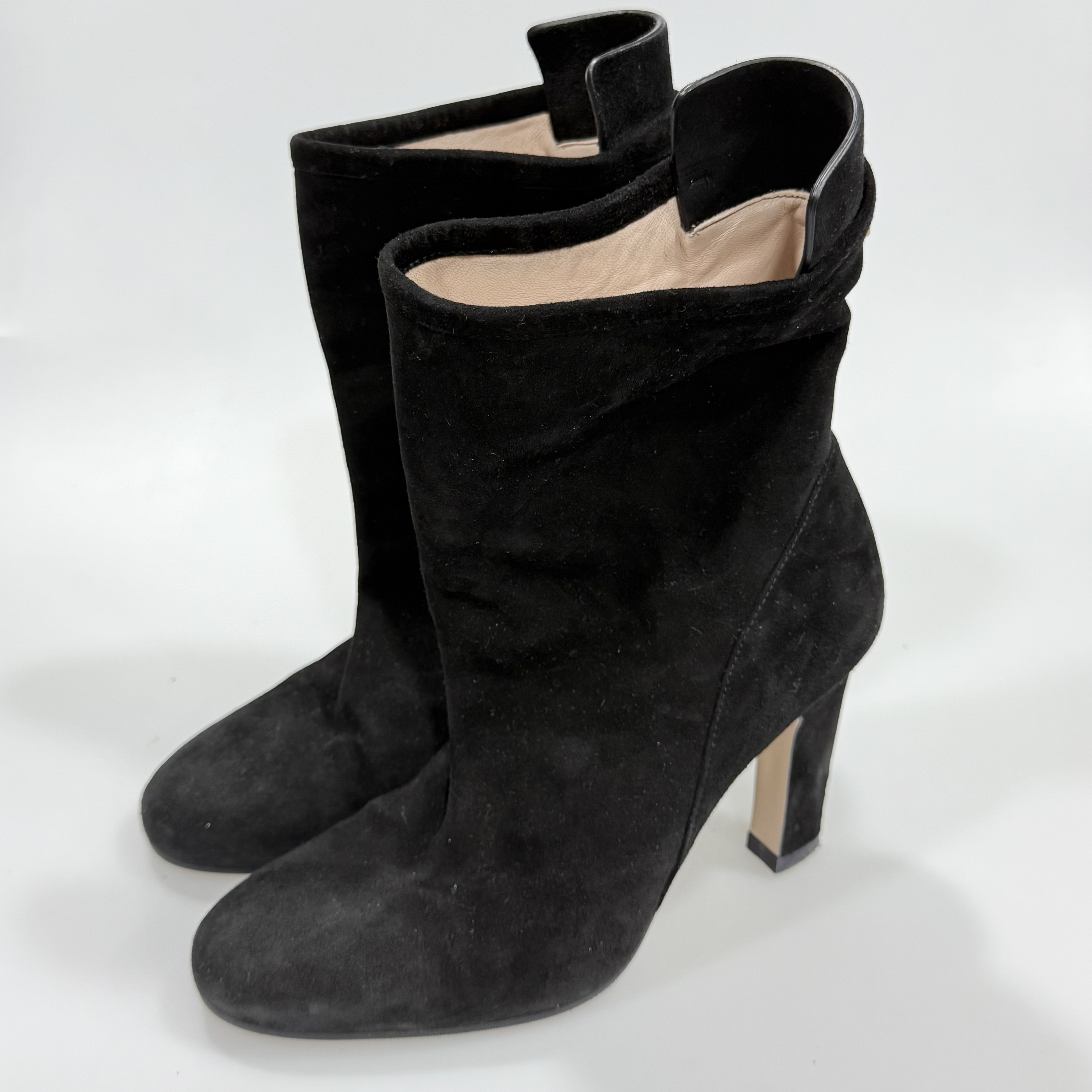 99新 StuartWeitzman 35.5码Stuart Weitzman 麂皮短靴子98新