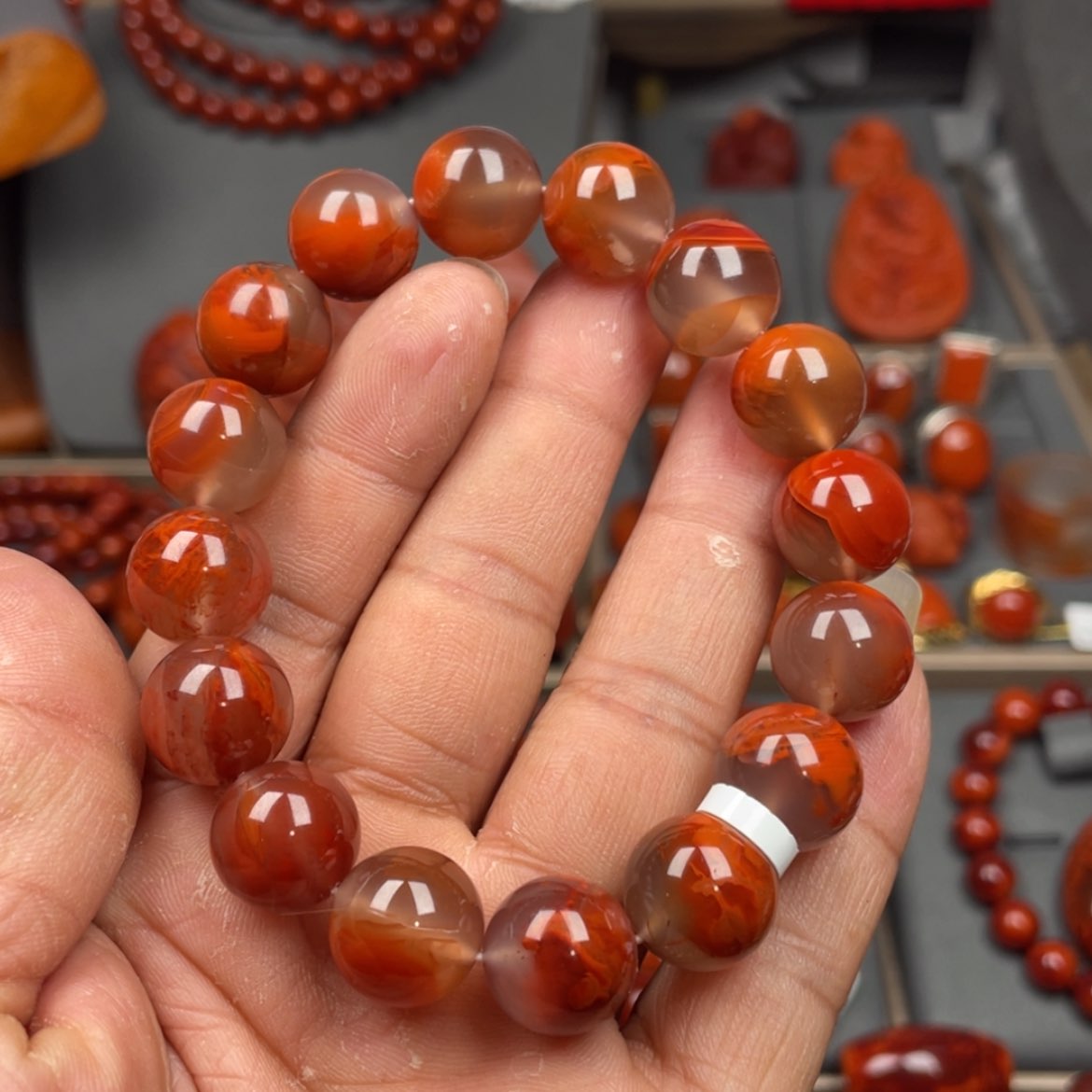 【闪购商品】南红玛瑙珠宝奇石未镶嵌单圈13