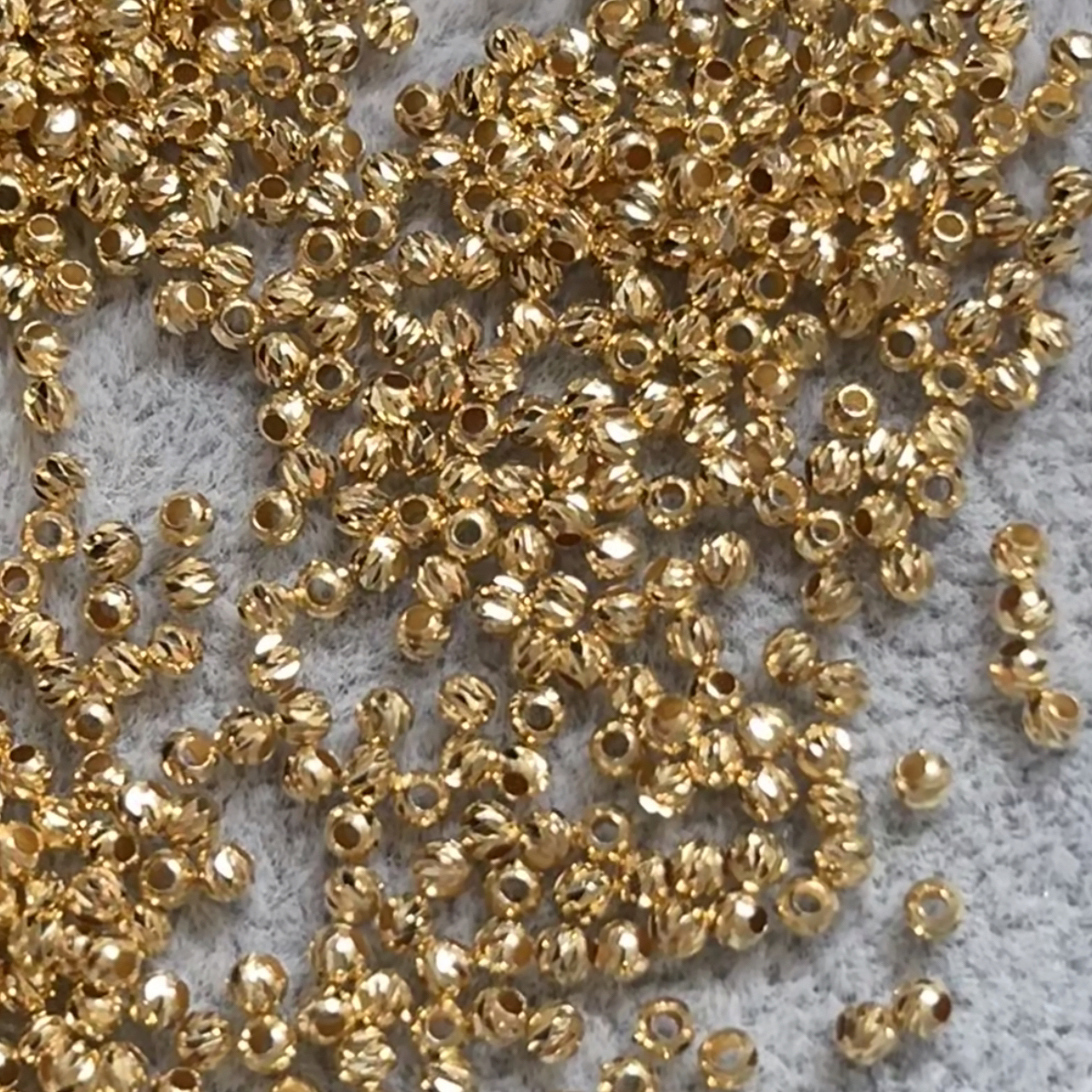 【质检发货】I8k车花珠 2.3mm 斜纹珠隔珠配珠DIY配件（一组 10 颗）