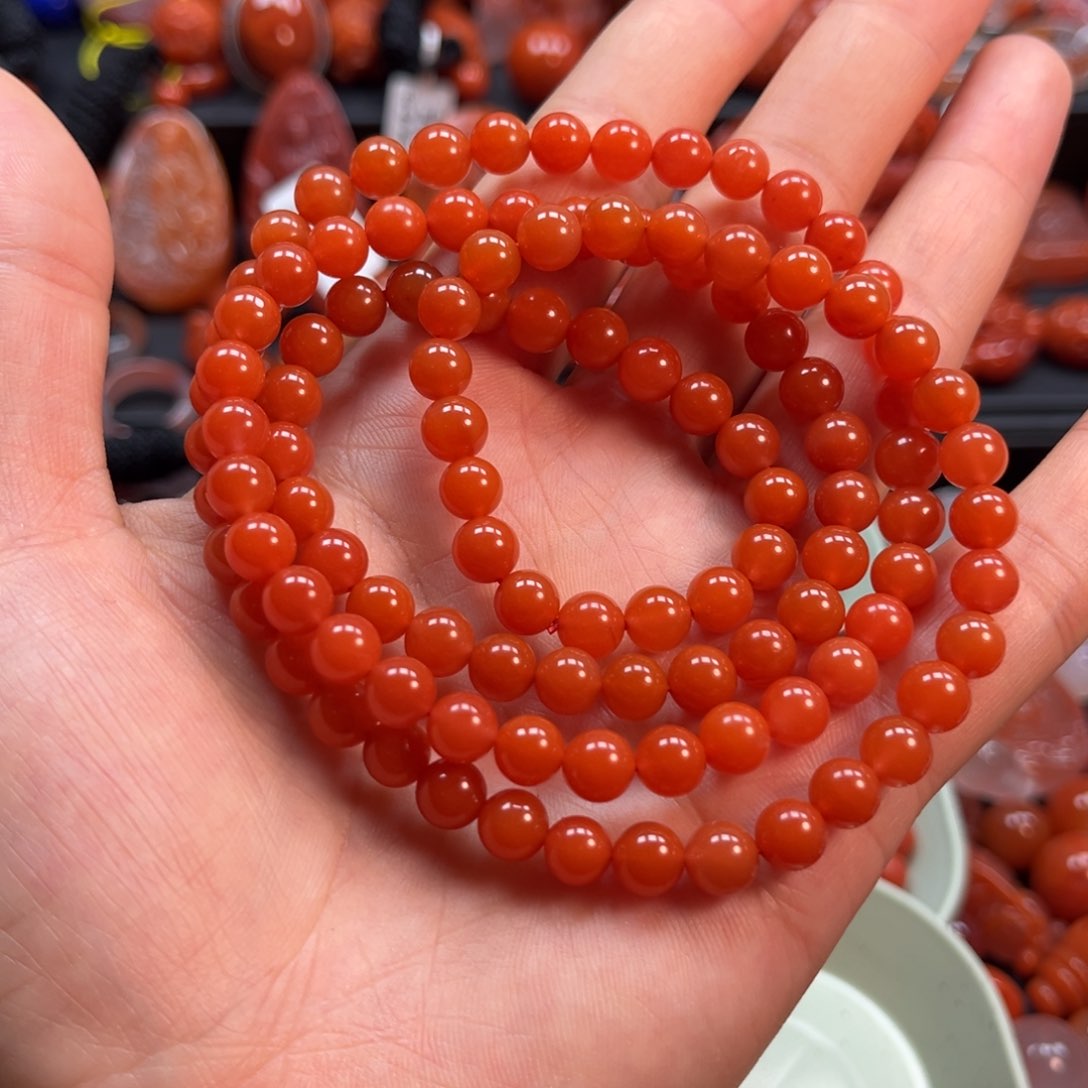 南红玛瑙手串6.5mm未镶嵌