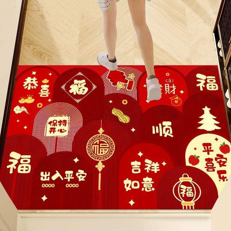 硅藻泥恭喜发财入户门垫吸水垫子家用玄关地垫卫生间浴室防滑脚垫