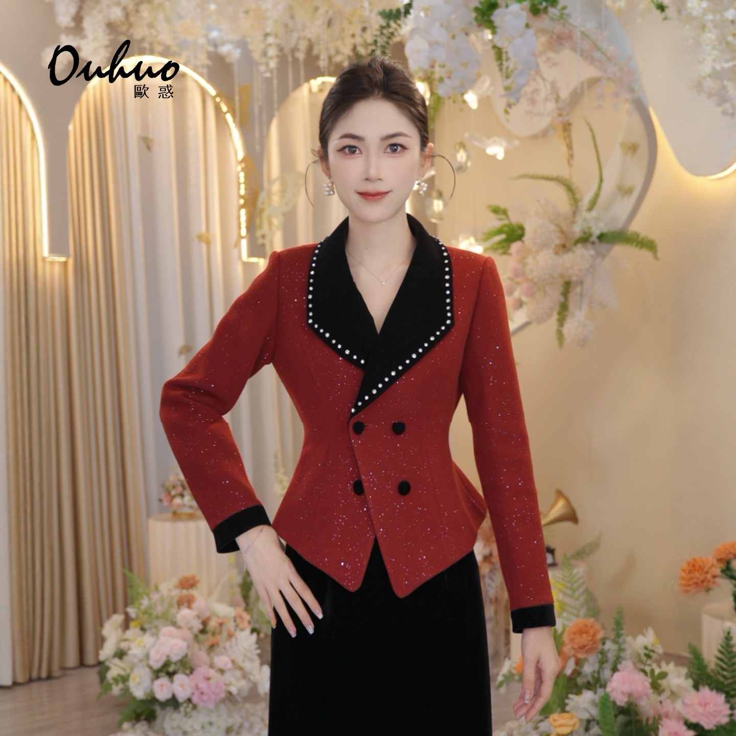 现货【米米定制】2025年秋冬新款轻奢气质修身上衣短外套OHNAI11026