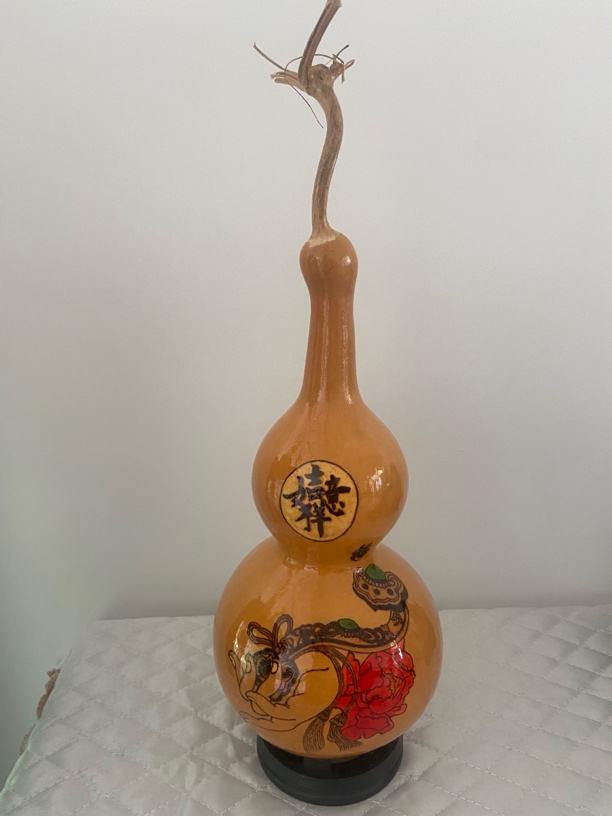 中号葫芦纯手绘手工烙画（吉祥如意）