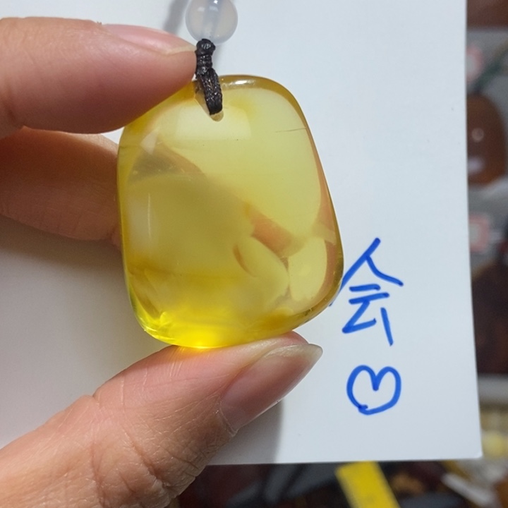 定制琥珀未镶嵌琥珀蜜蜡吊坠项链