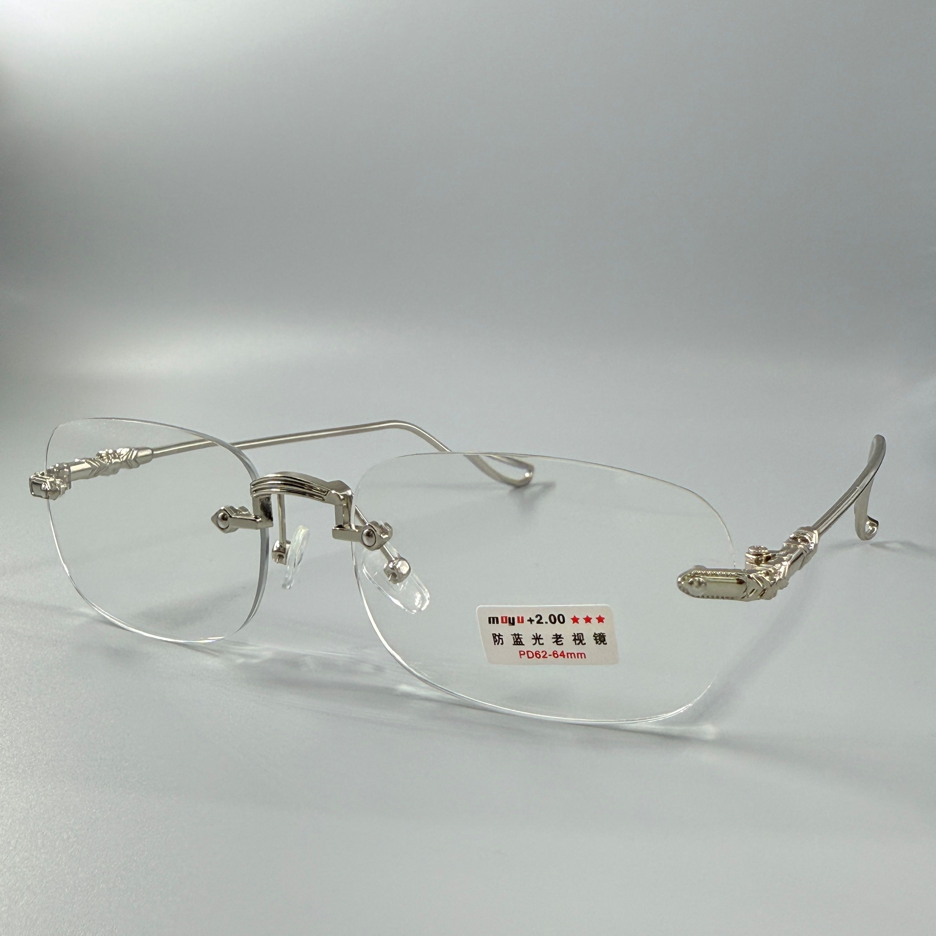 1016/高清老花镜无框有设计感时尚超轻防蓝光耐用耐造高颜值复古