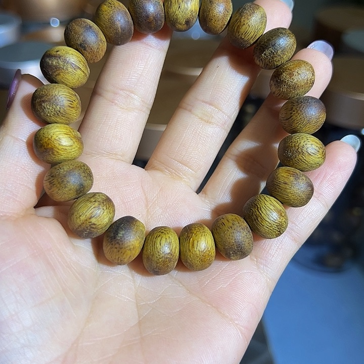 沉香手串九九沉树丁虫漏单圈白棋11