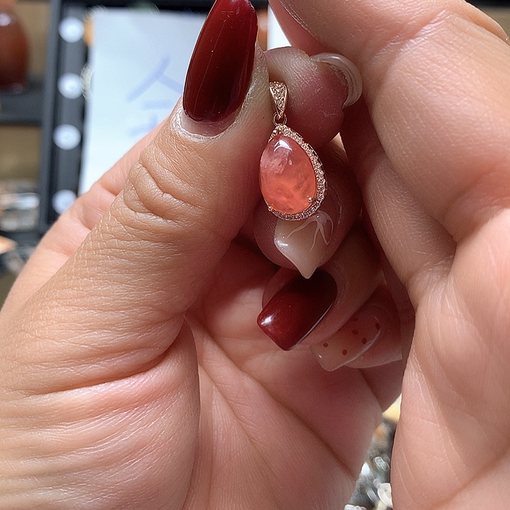 水晶水晶吊坠银S925镶嵌