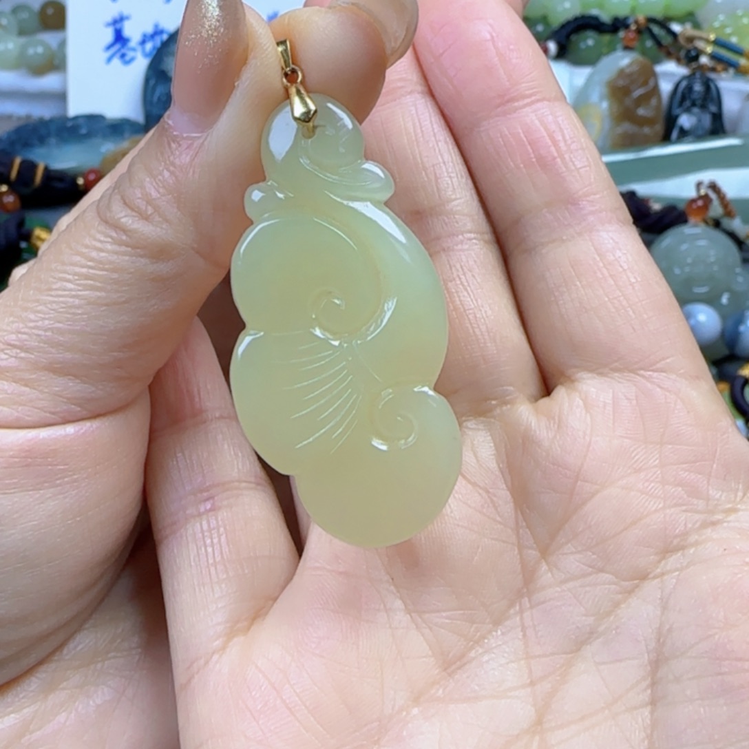 和田玉银S925镶嵌颈饰