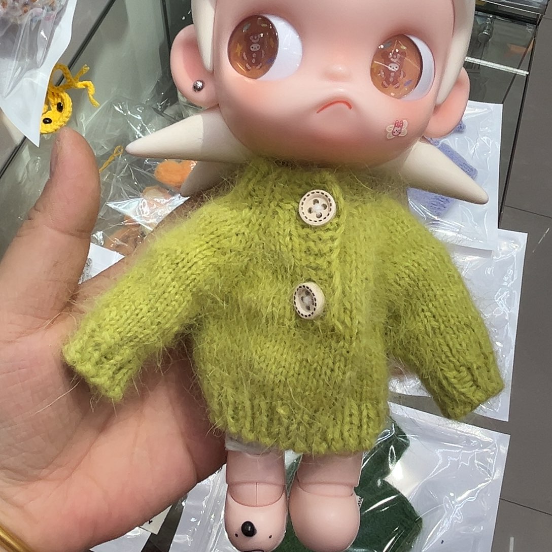 加长版绿色毛衣新款
