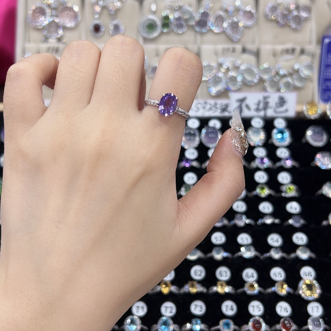 紫晶银S925镶嵌戒指