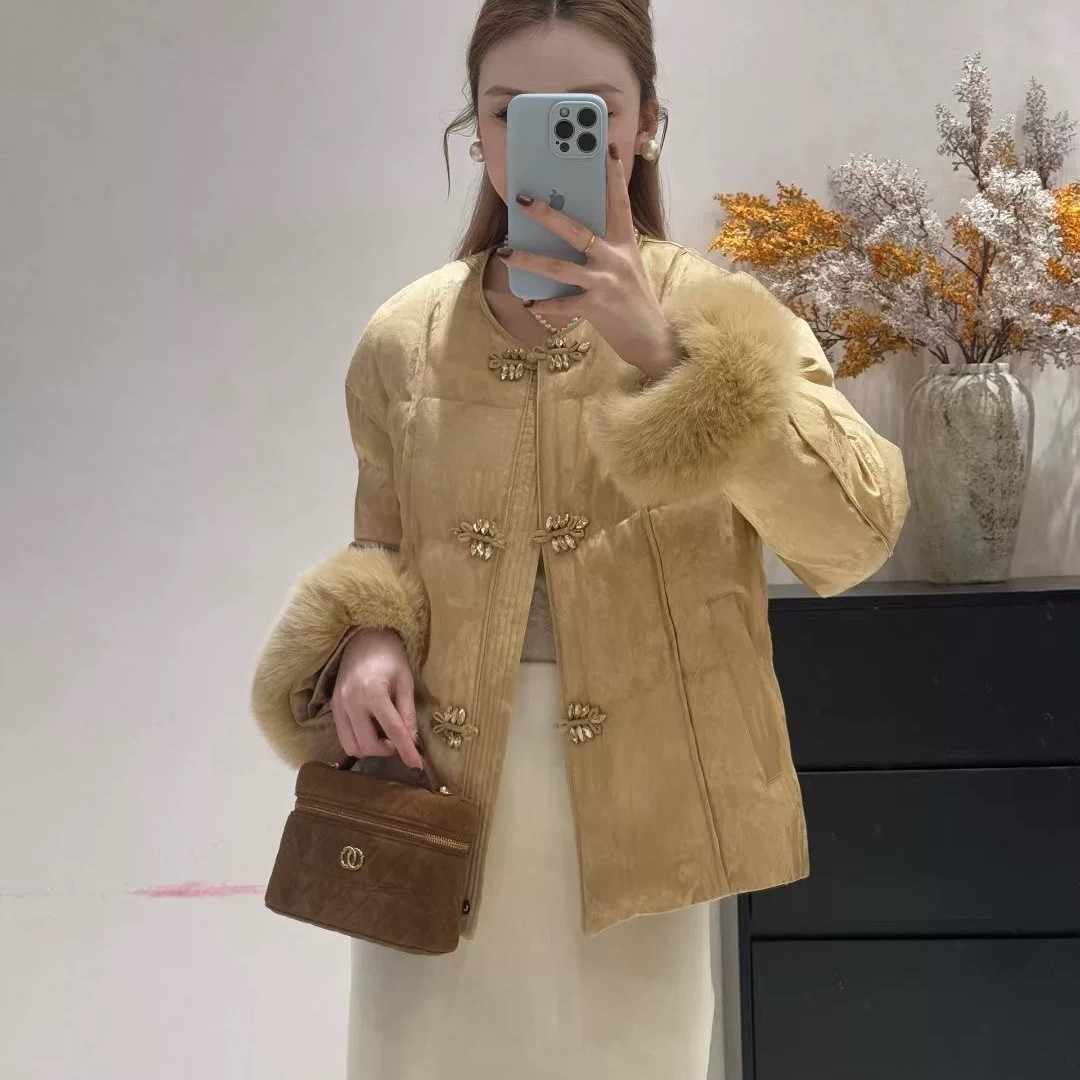 高级感新中式国风百搭冬季女款棉服减龄保暖中国风刺绣