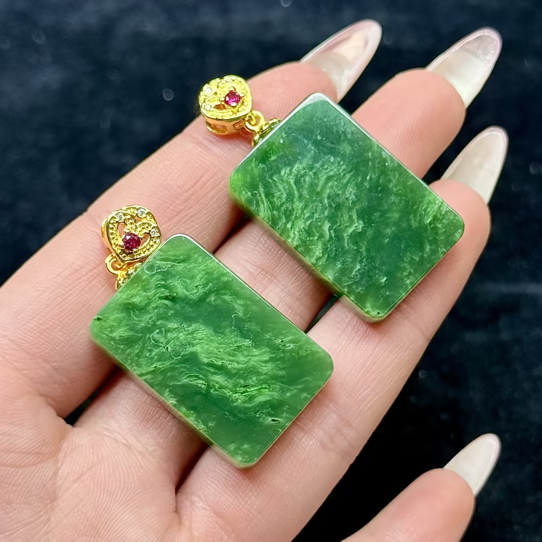 【CH】和田玉碧玉无事牌吊坠（多样性发其一）