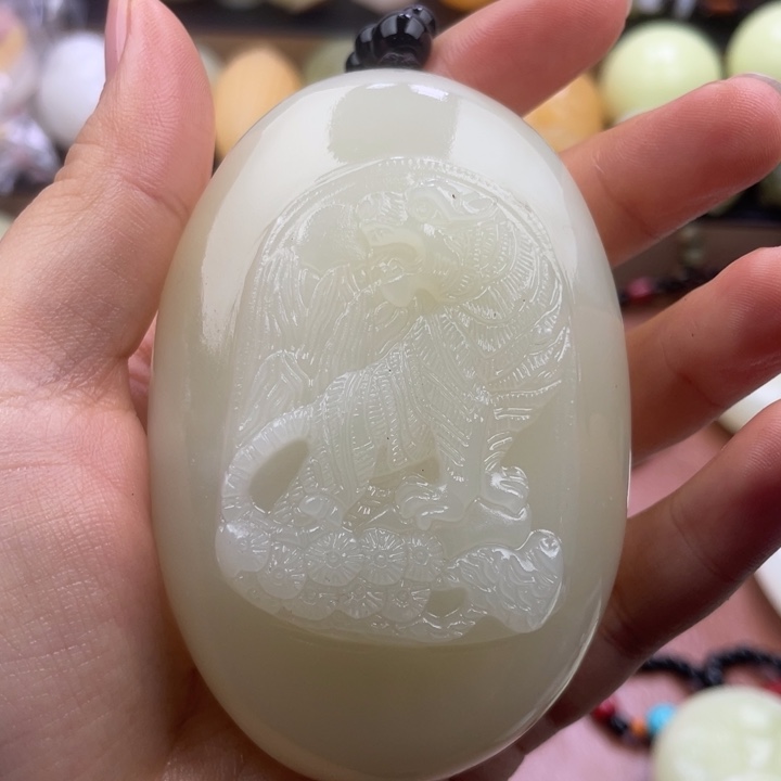 草***原石材天然古青石手把件
