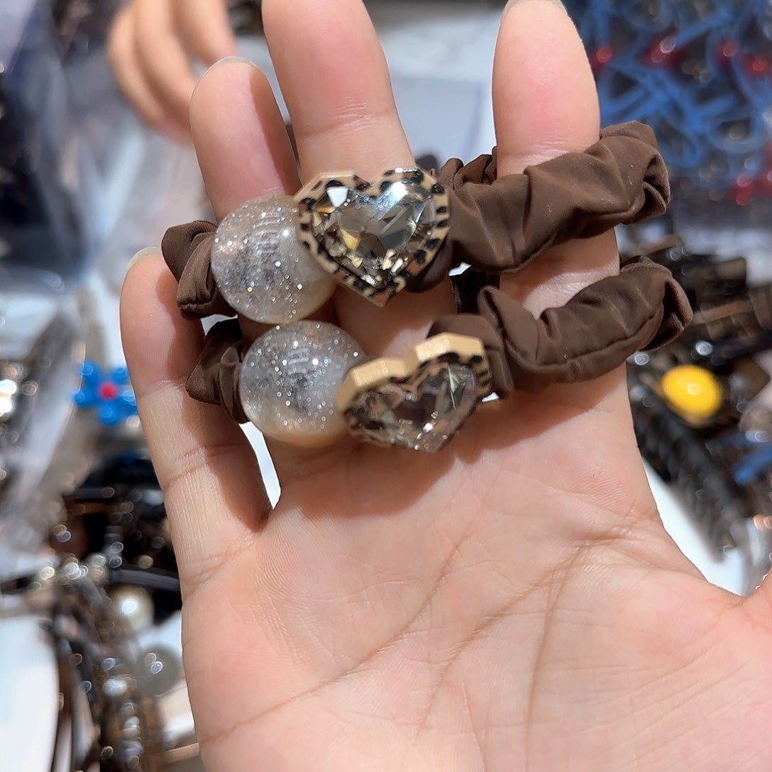 无非金属2个咖色星空爱心发绳