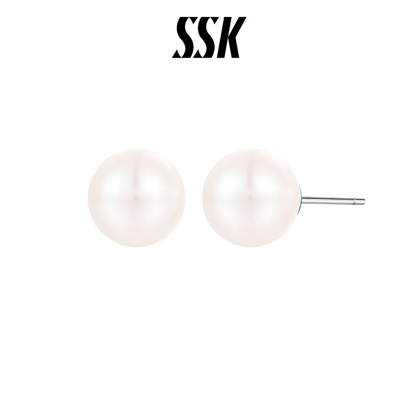 SSK 铜合金仿珍珠耳饰 简约百搭珍珠耳钉