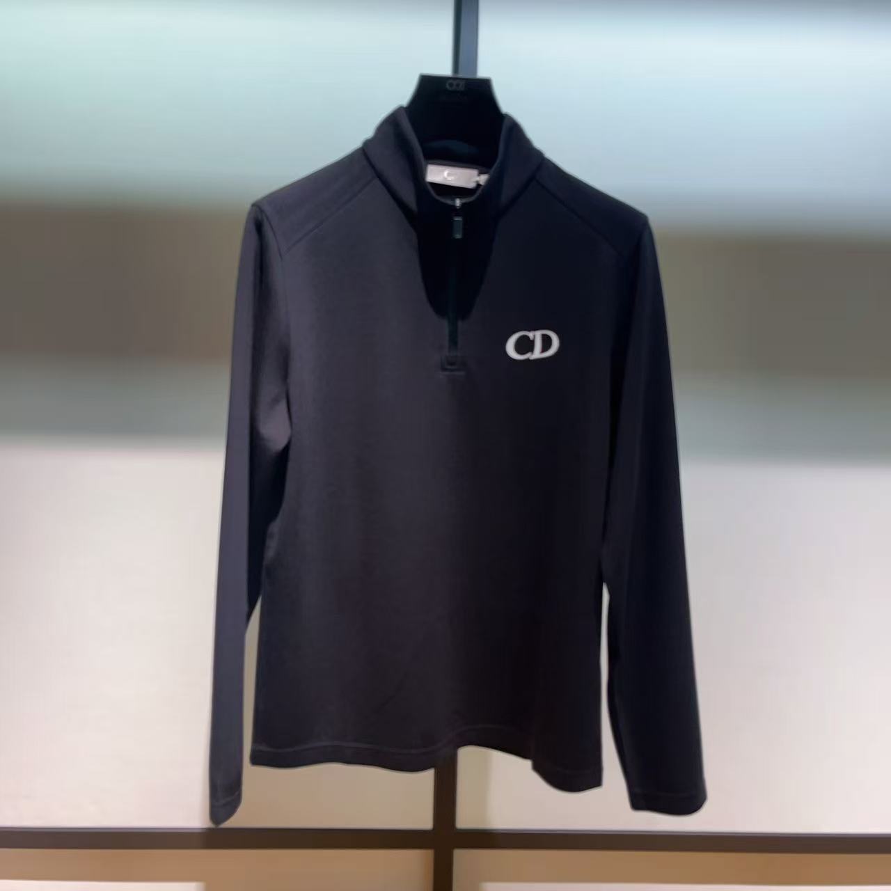 CD25秋冬男士立领拉链长袖T恤打底衫休闲时尚百搭