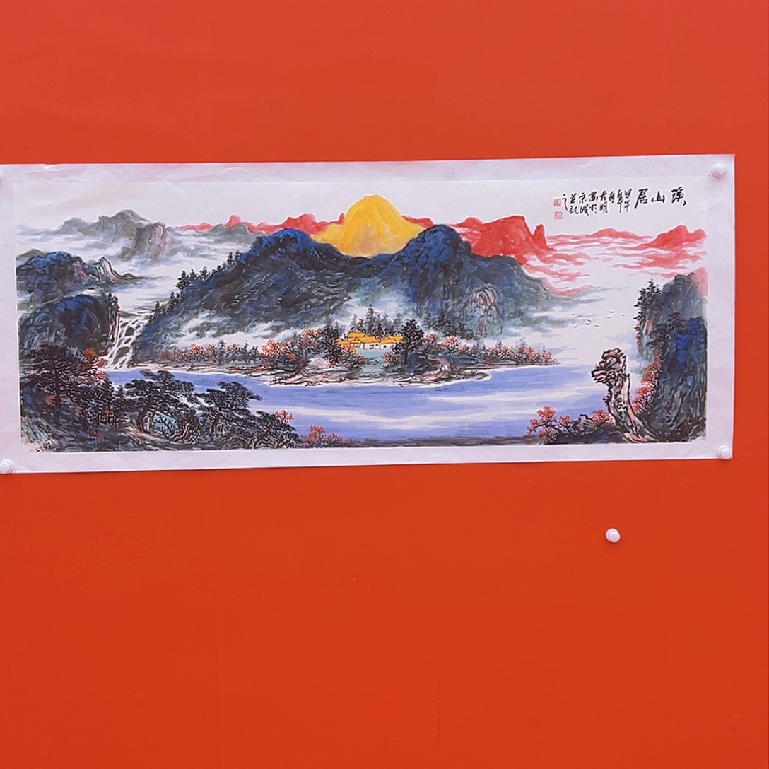 国画朱大明原作溯源带证件合影视频