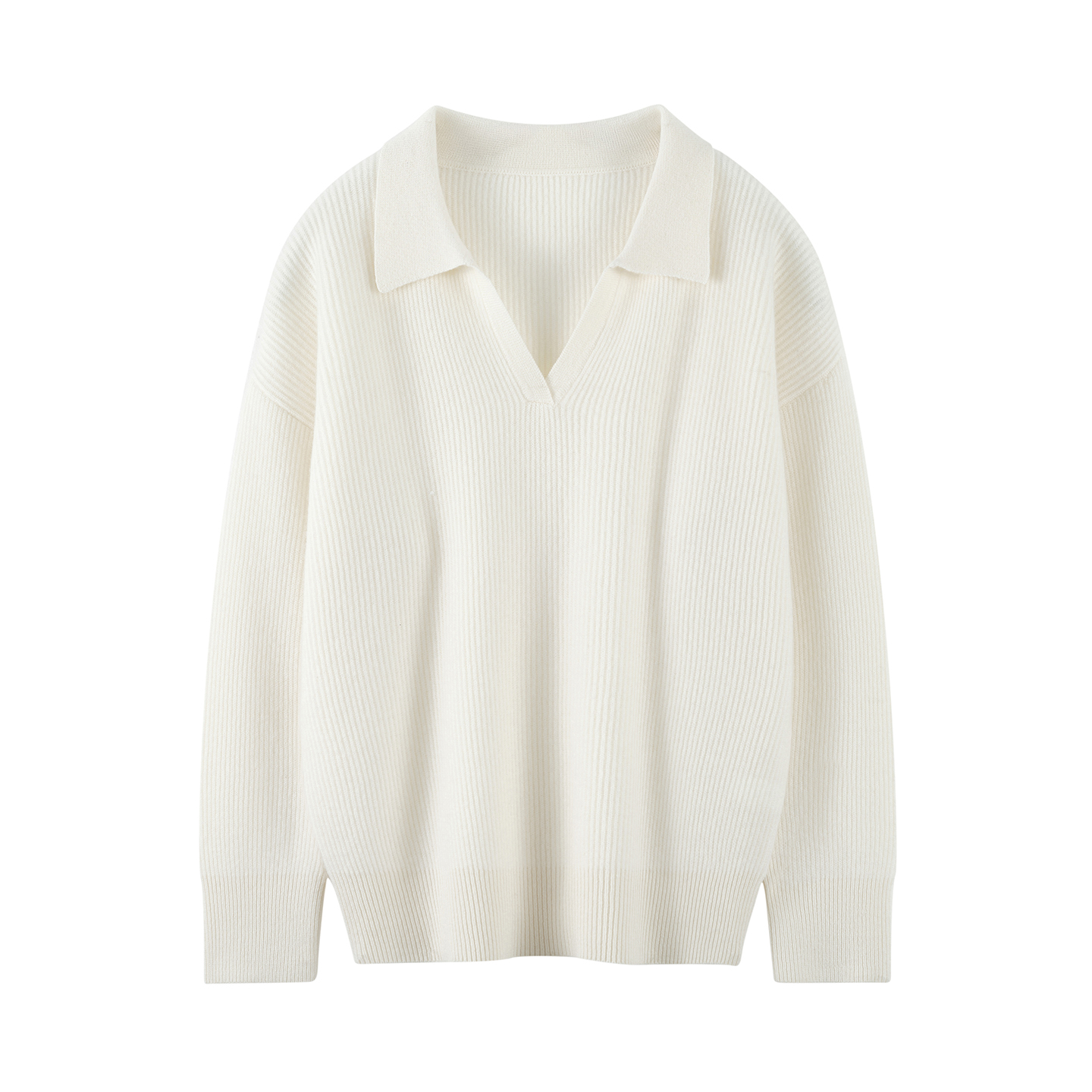 【康赛妮100%纯山羊绒】2025秋冬女宽松翻领高级针织保暖上衣羊绒衫