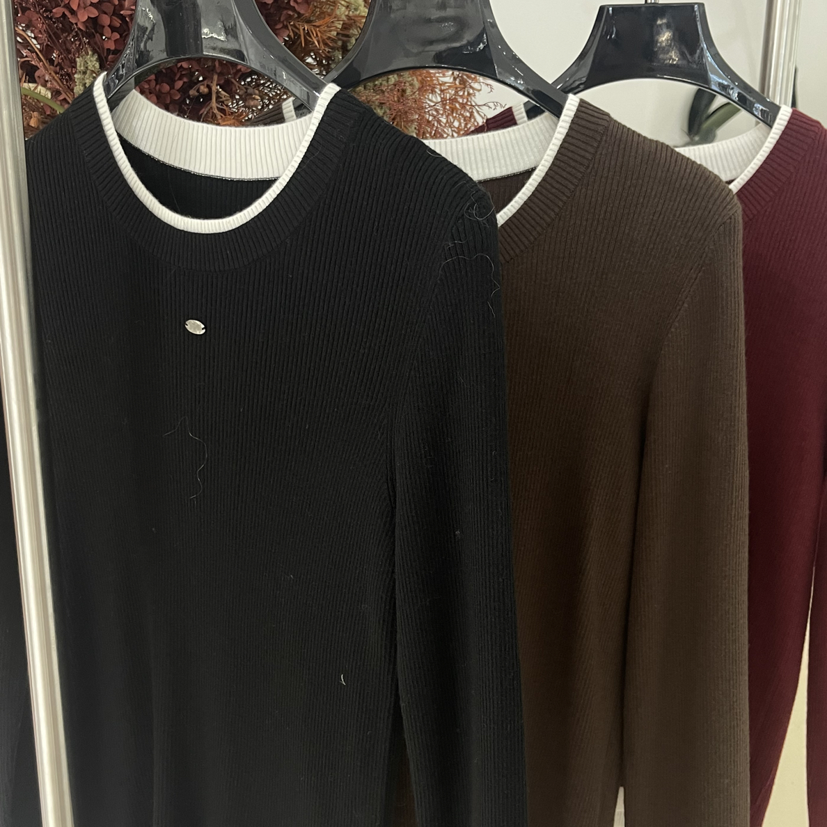 假两件休闲风时尚修身款秋冬适中套头羊毛衫