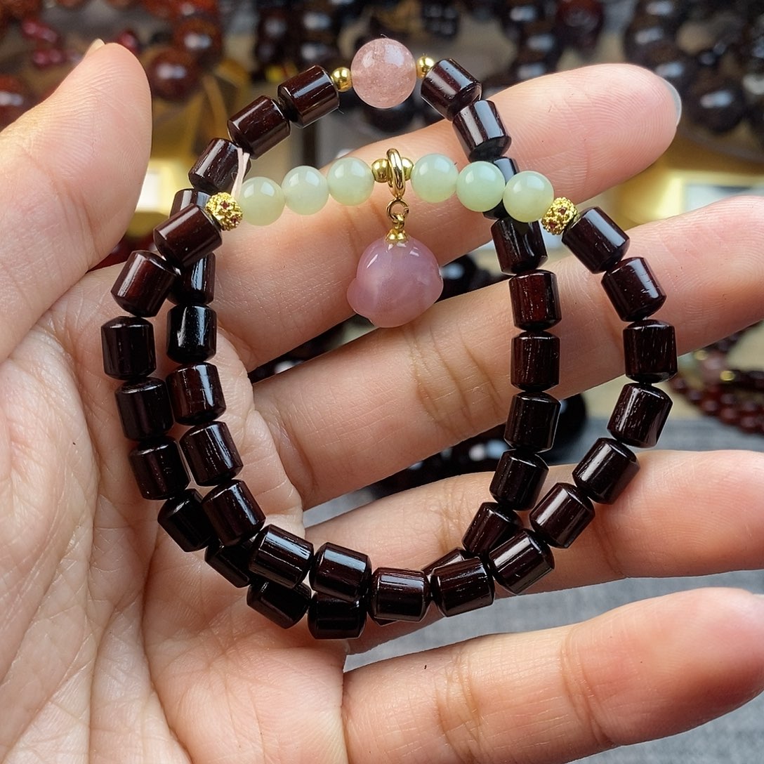 檀香紫檀（小叶紫檀）5*6桶珠diy