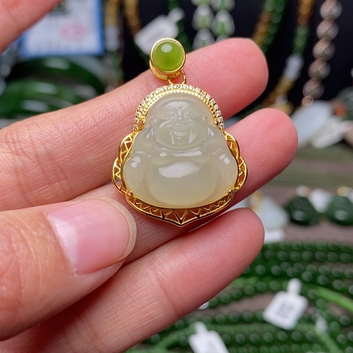 和田玉银S925镶嵌颈饰