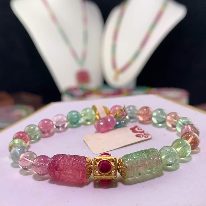 双色碧玺手链未镶嵌