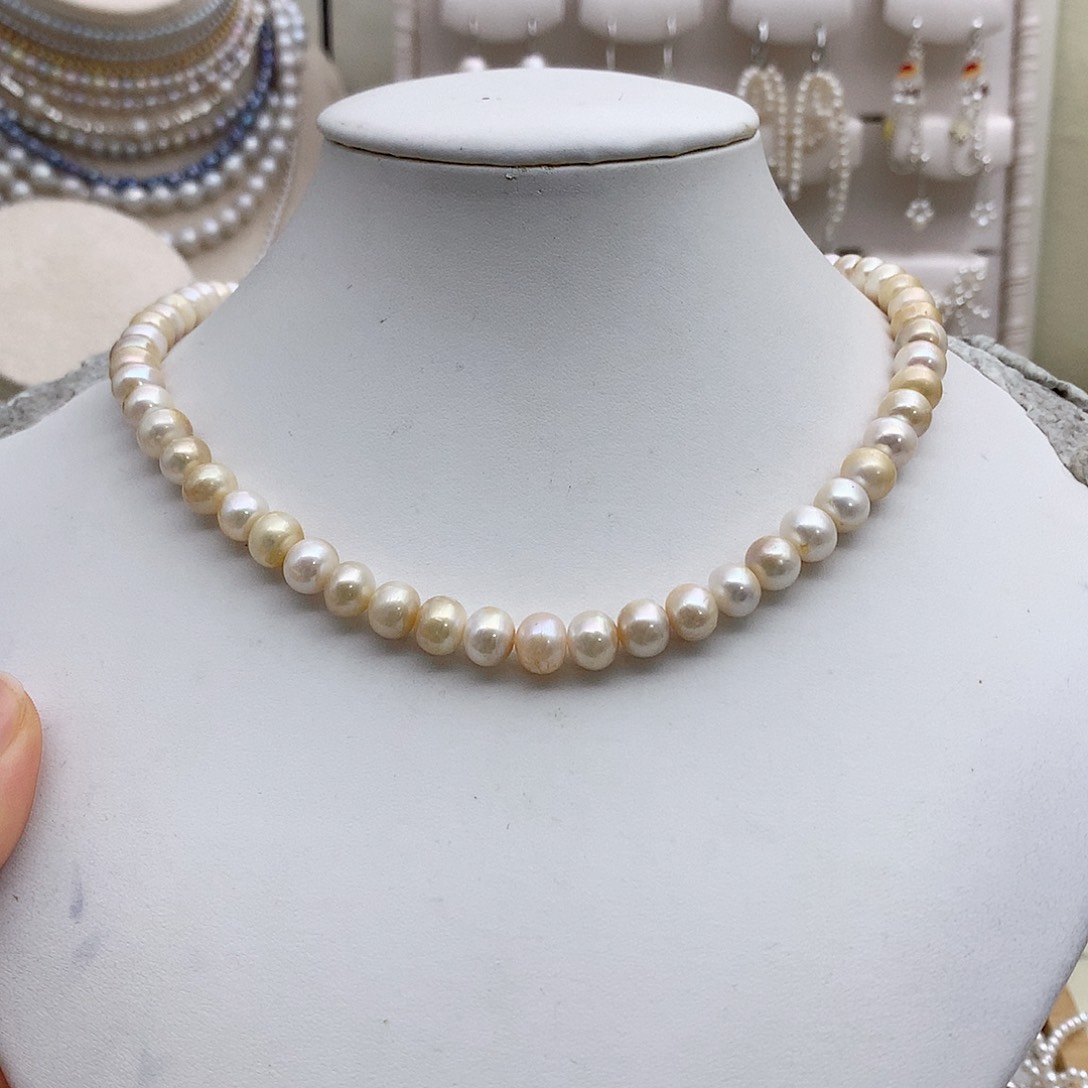 耳饰银S925镶嵌淡水珍珠