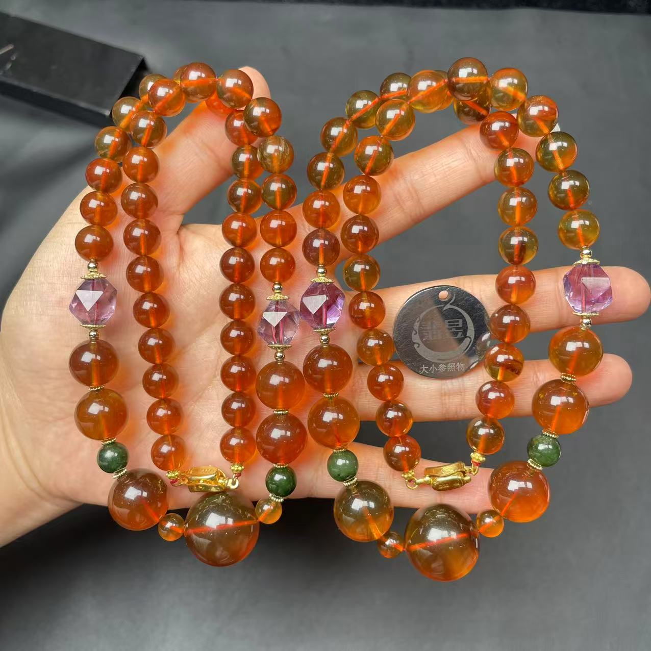 翡昱-N15-50520-琥珀珠链颈饰/约9-18+/约36颗/-多样性发其一