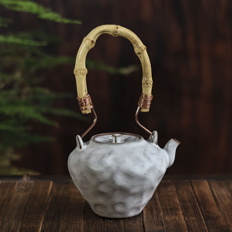 【悦生活】白粉引小号提梁壶（Q4125）