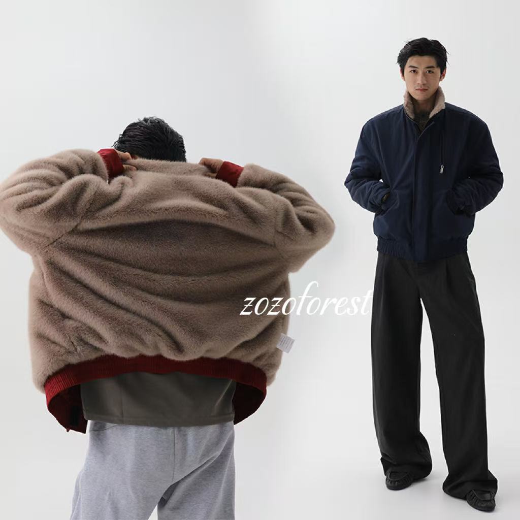 ZOZOFOREST【3278】“龟甲棉壳座山雕”猎装重磅立领复古加绒夹克外套