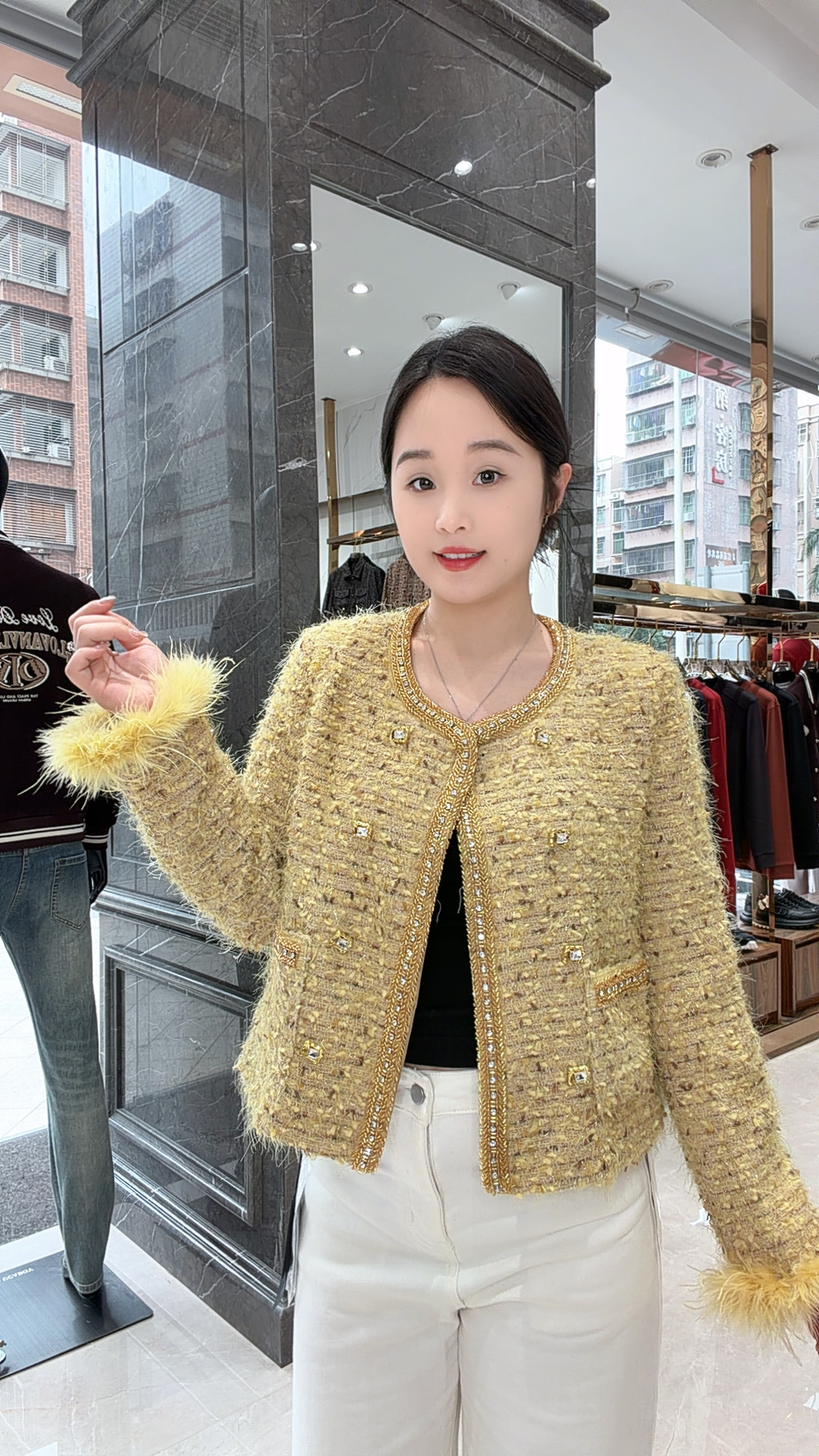 秋款女装小香风外套女2025时尚洋气质优雅粗花呢外衣短款上衣5795