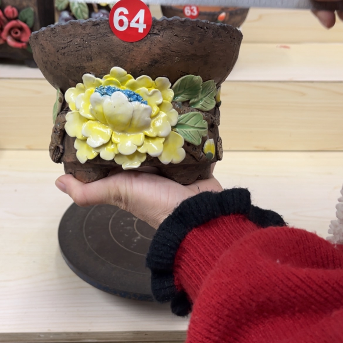 【闪购商品】紫砂花盆64，内口径 14带脚高12