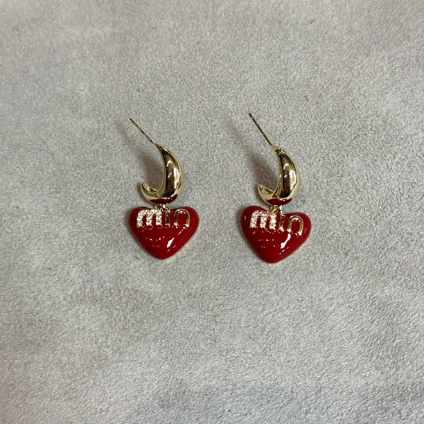 铜合金耳饰 3820高级时尚圈耳环红色