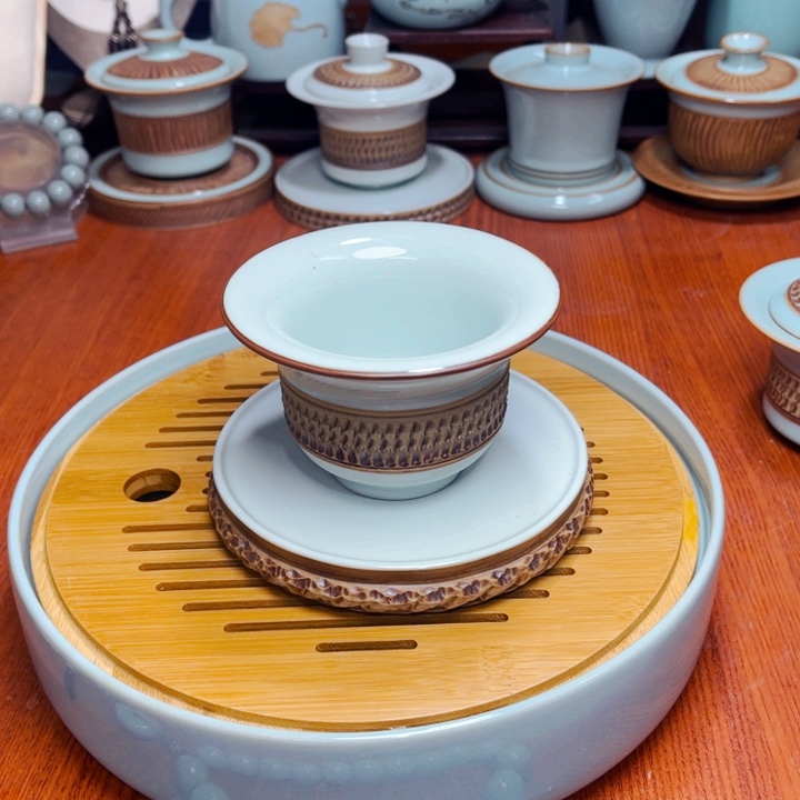 【闪购商品】汝州单凭单杯，玉青，盖碗