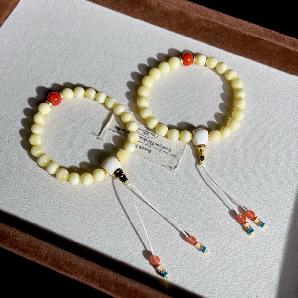 【大鱼甄选】宫廷风白蜡DIY手串8-10mm+SJ134多样性发其一