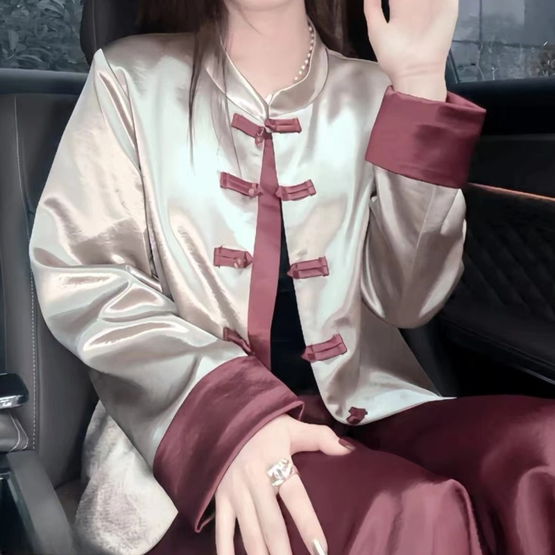 1034安格拉红日常新中式设计感时尚复古长袖外套