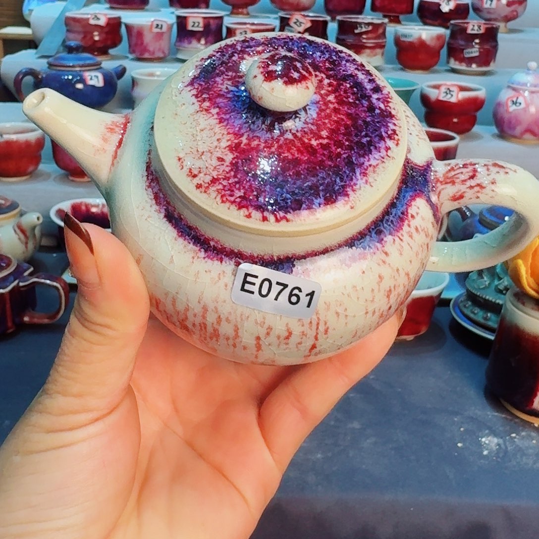 瓷片微瑕钧瓷主人杯摆件工艺品