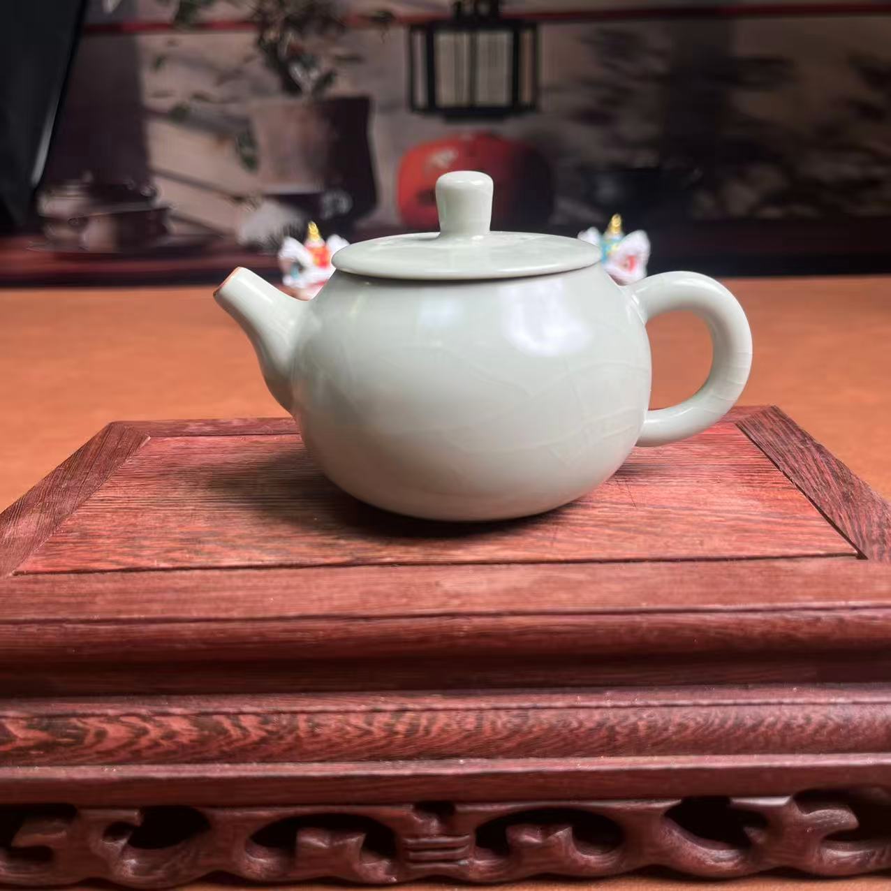 博艺瓷器 -淡绿小茶壶-6432