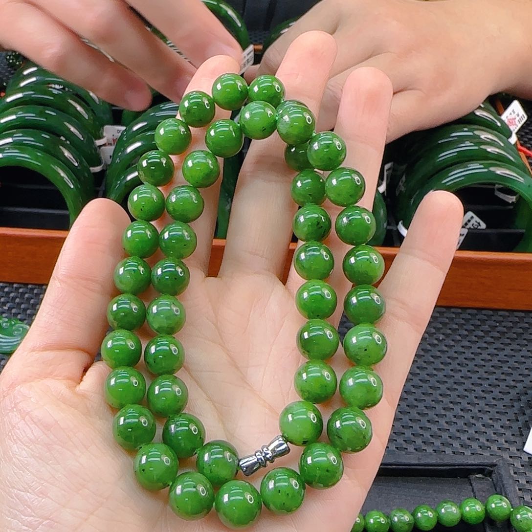 颈饰未镶嵌和田玉碧玉妈妈链卡10