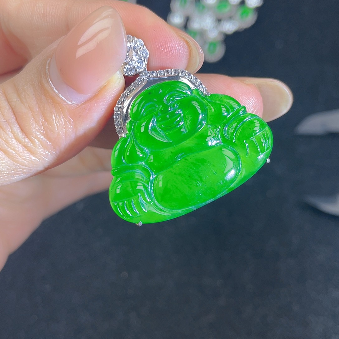 翡翠吊坠(不含链)银S925镶嵌