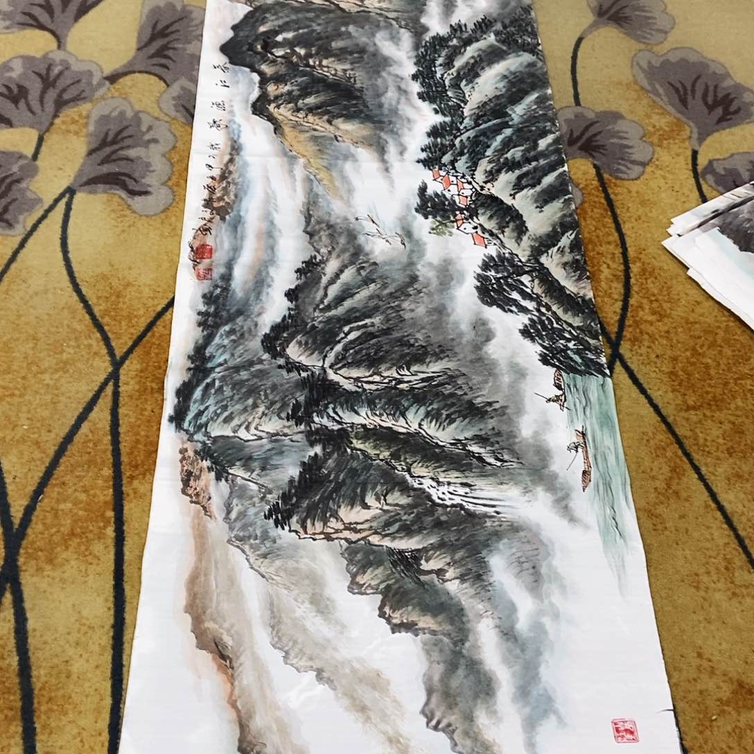 国画阿**措杜文军手绘作品欣赏70.180