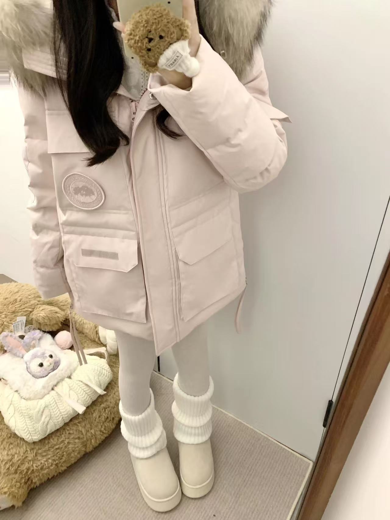 超级韩系的派克服加厚冬季新款时尚连帽宽松保暖小个子显瘦学生